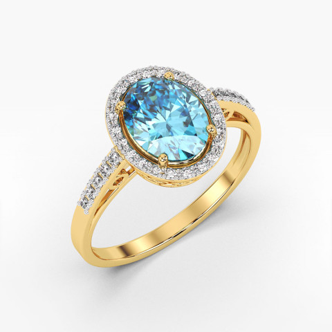 Pierścionek z żółtego złota z topazem Swiss - próba 585 1,86CT PV-238AT