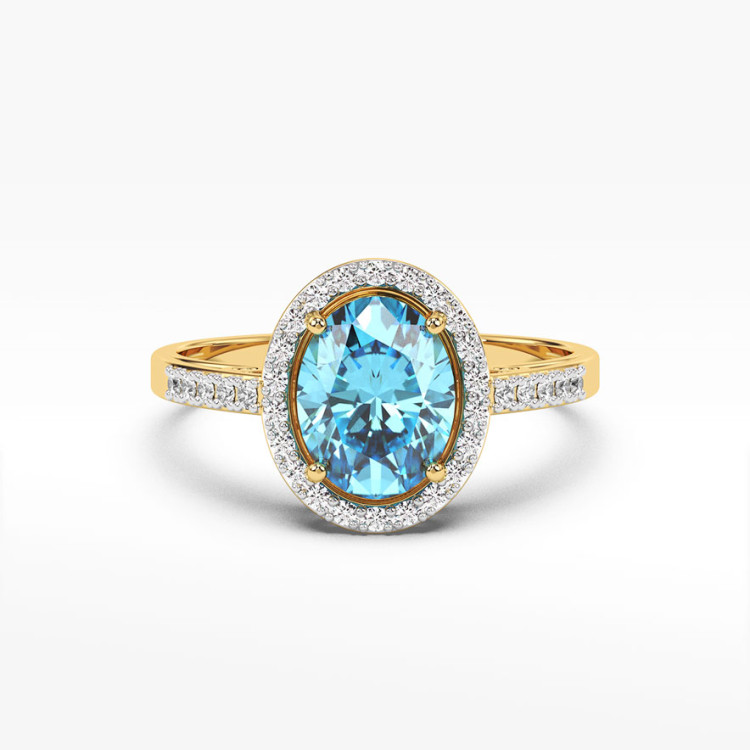 Pierścionek z żółtego złota z topazem Swiss - próba 585 1,86CT PV-238AT