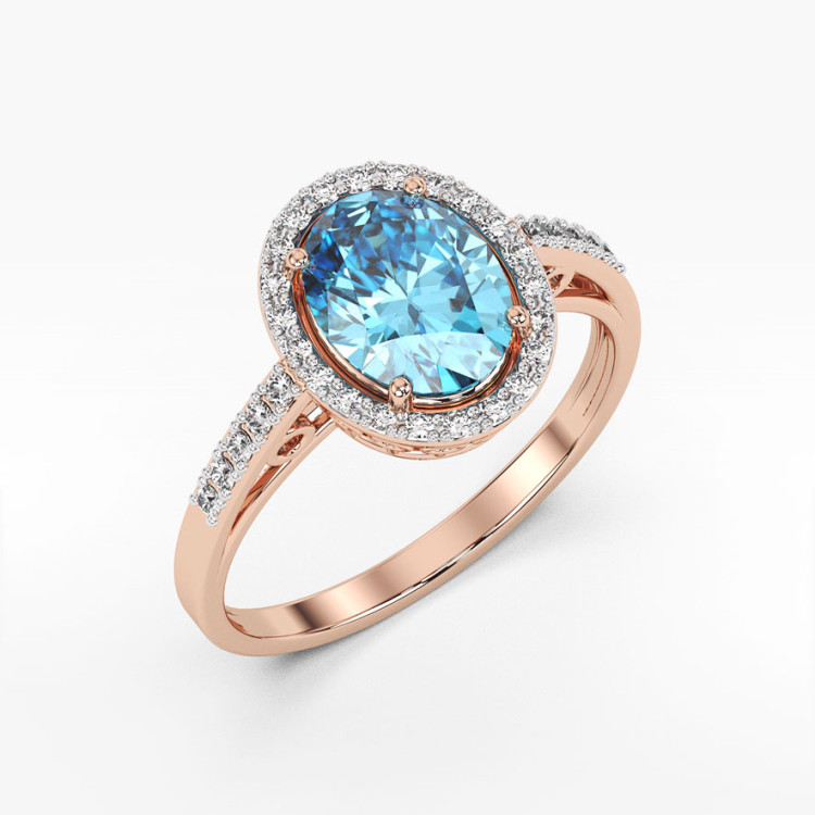 Pierścionek z różowego złota z topazem Swiss - próba 585 1,86CT PV-238CT