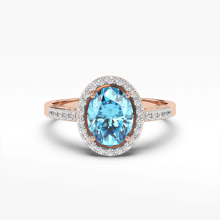 Pierścionek z różowego złota z topazem Swiss - próba 585 1,86CT PV-238CT