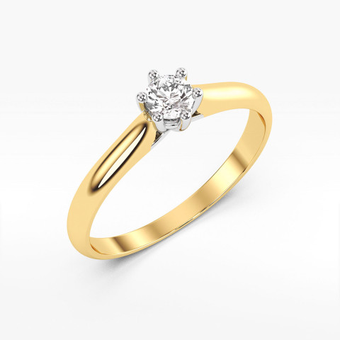 Pierścionek z żółtego złota z diamentem - próba 585 0,25CT PV-260A
