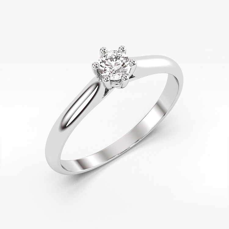 Pierścionek z białego złota z diamentem - próba 585 0,25CT PV-260B