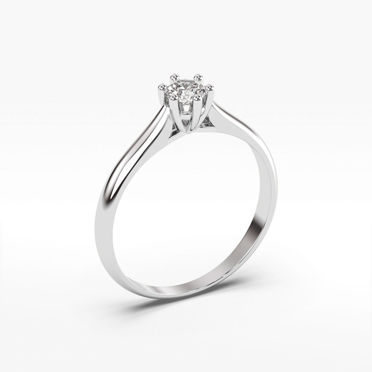 Pierścionek z białego złota z diamentem - próba 585 0,25CT PV-260B