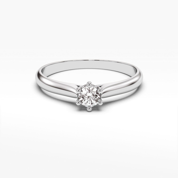 Pierścionek z białego złota z diamentem - próba 585 0,25CT PV-260B