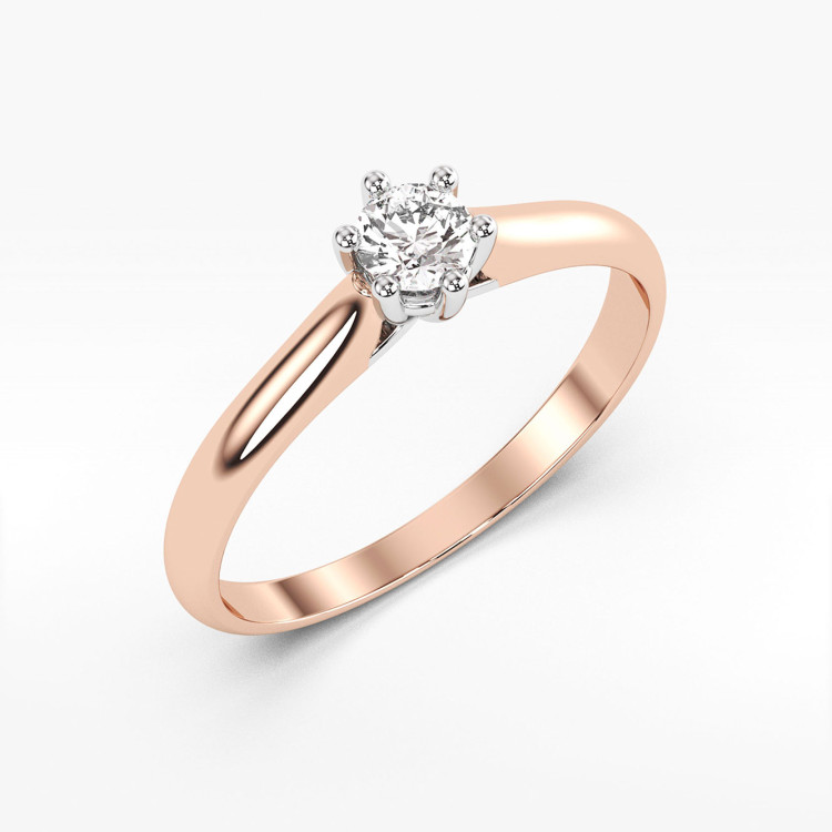 Pierścionek z różowego złota z diamentem - próba 585 0,25CT PV-260C
