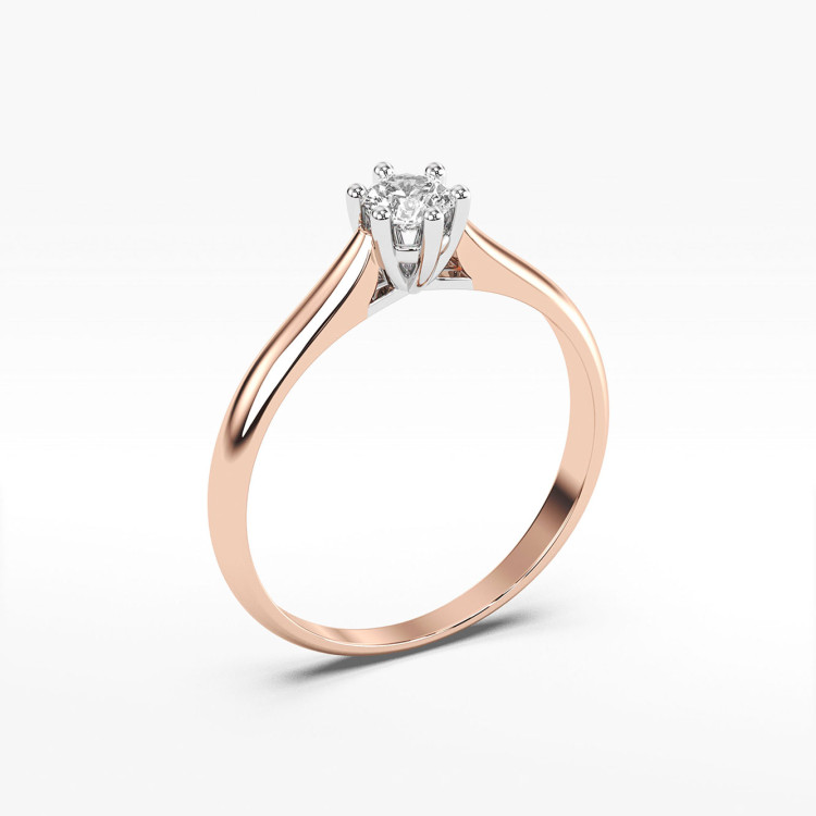 Pierścionek z różowego złota z diamentem - próba 585 0,25CT PV-260C