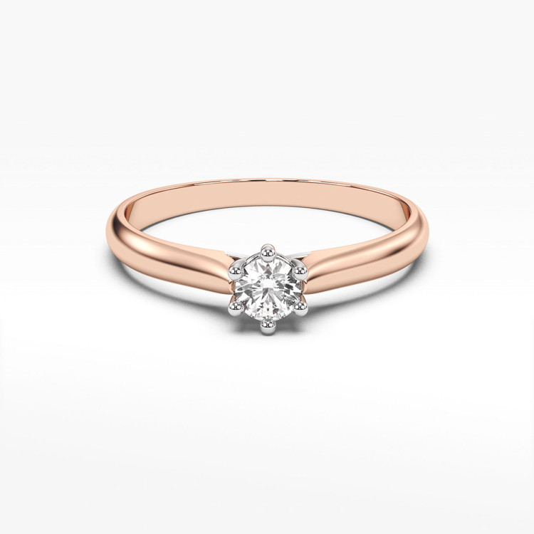 Pierścionek z różowego złota z diamentem - próba 585 0,25CT PV-260C