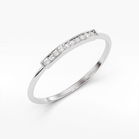 Pierścionek z białego złota z diamentami  - próba 585 0,05CT PV-262B