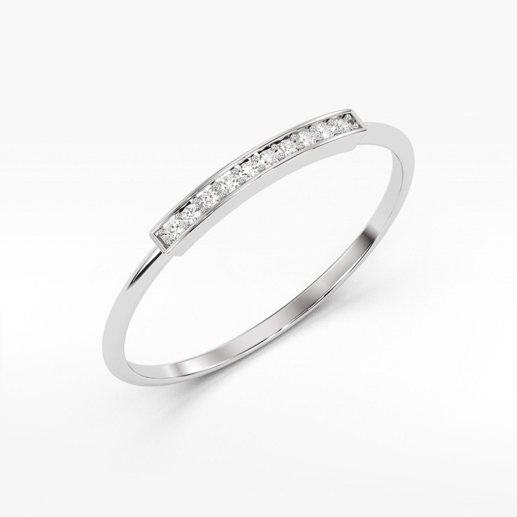 Pierścionek z białego złota z diamentami  - próba 585 0,05CT PV-262B