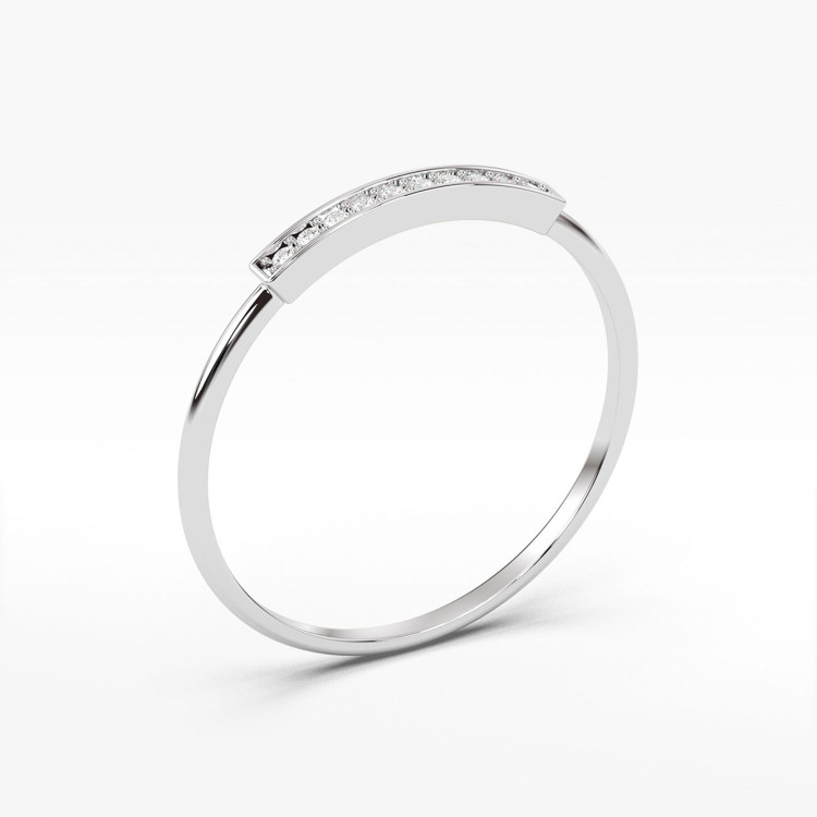Pierścionek z białego złota z diamentami  - próba 585 0,05CT PV-262B