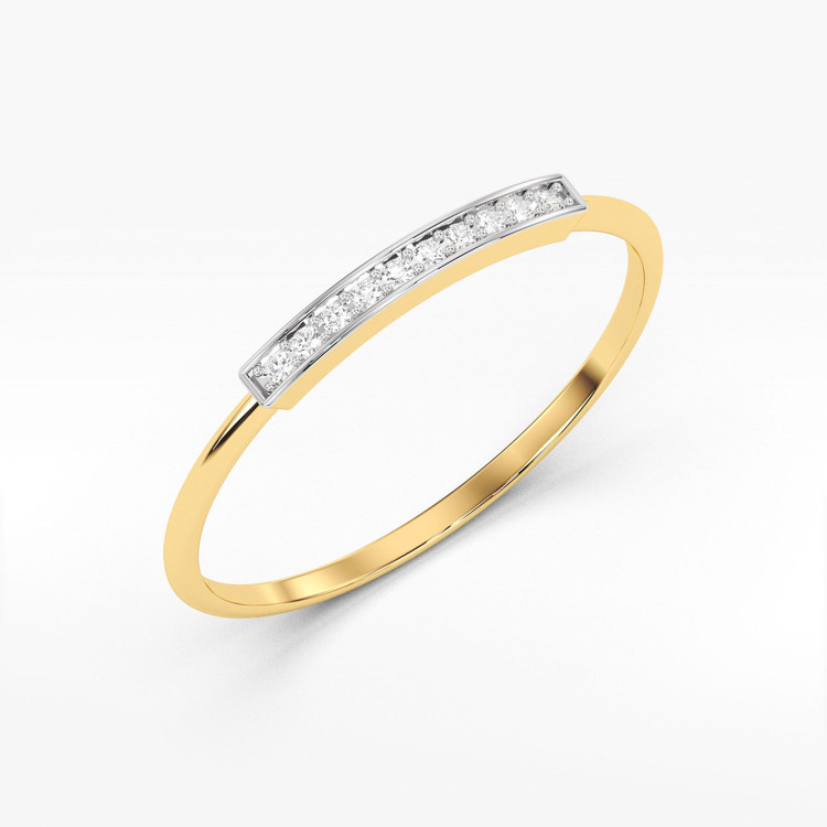 Pierścionek z żółtego złota z diamentami  - próba 585 0,05CT PV-262A