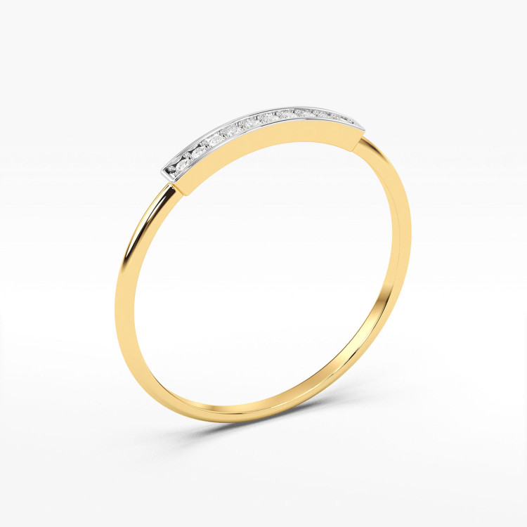 Pierścionek z żółtego złota z diamentami  - próba 585 0,05CT PV-262A
