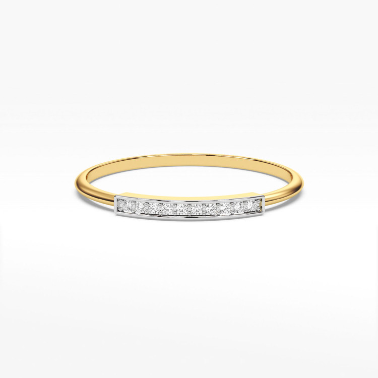 Pierścionek z żółtego złota z diamentami  - próba 585 0,05CT PV-262A
