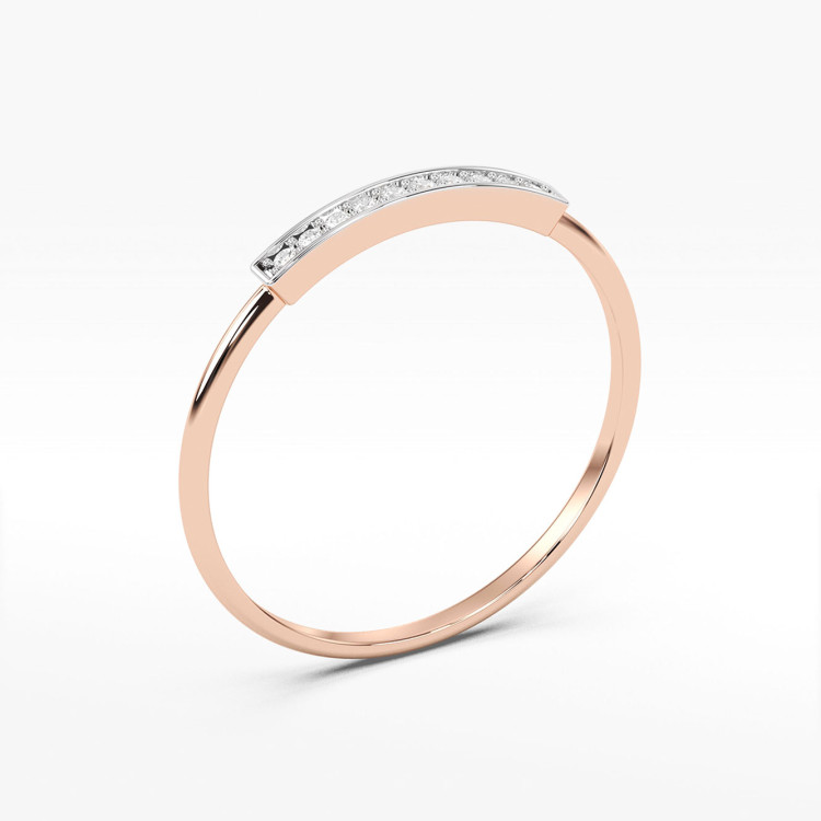 Pierścionek z różowego złota z diamentami  - próba 585 0,05CT PV-262C