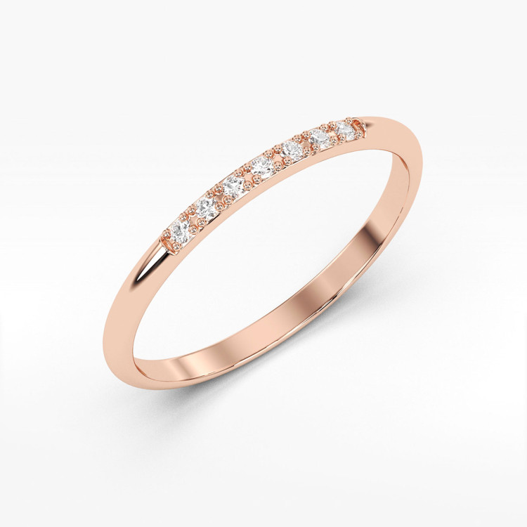 Pierścionek z różowego złota z diamentami - próba 585 0,04CT PV-269C