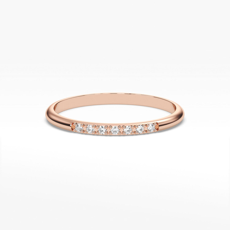 Pierścionek z różowego złota z diamentami - próba 585 0,04CT PV-269C