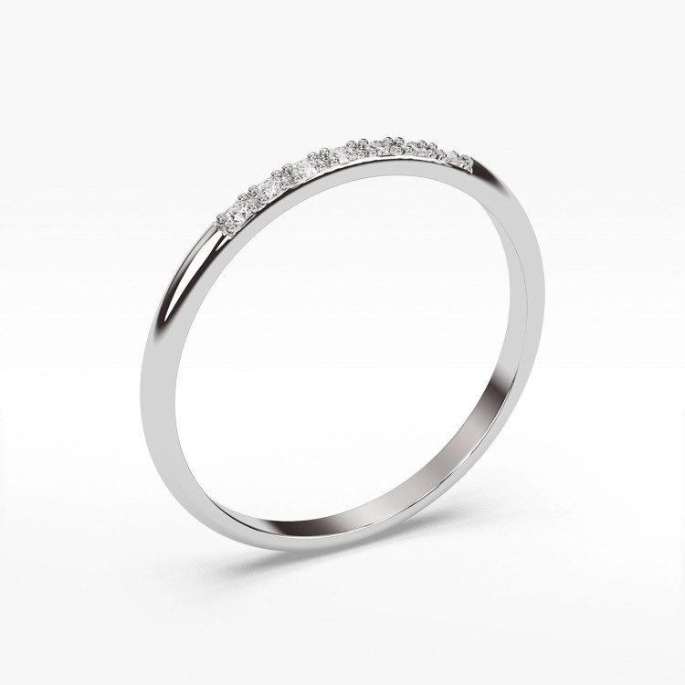 Pierścionek z białego złota z diamentami - próba 585 0,04CT PV-269B