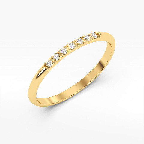 Pierścionek z żółtego złota z diamentami - próba 585 0,04CT PV-269A