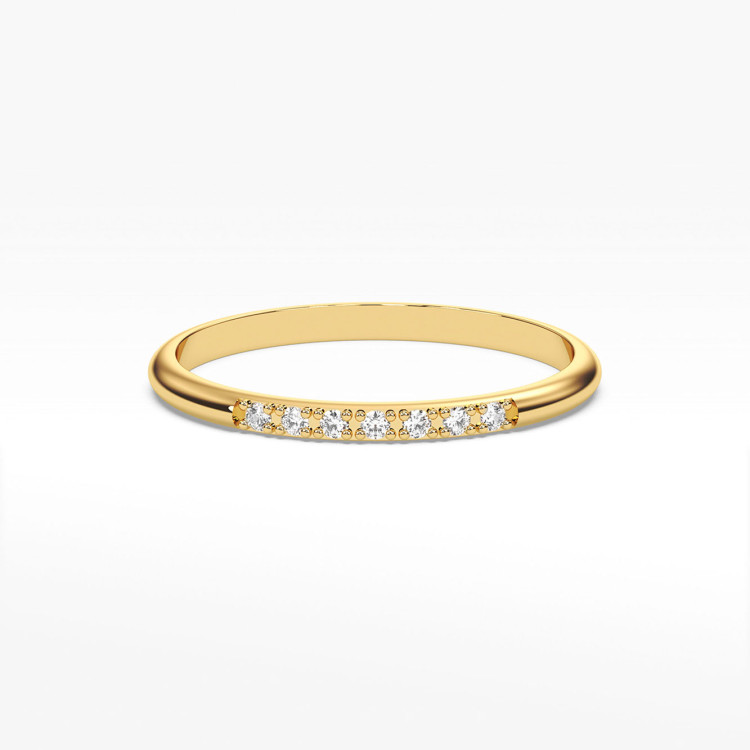 Pierścionek z żółtego złota z diamentami - próba 585 0,04CT PV-269A