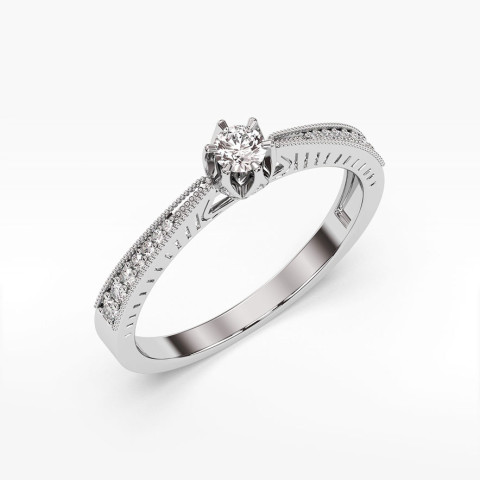Pierścionek z białego złota z diamentami  - próba 585 0,30CT PV-187B