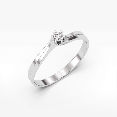 Pierścionek z białego złota z diamentem - próba 585 0,10CT PV-039B