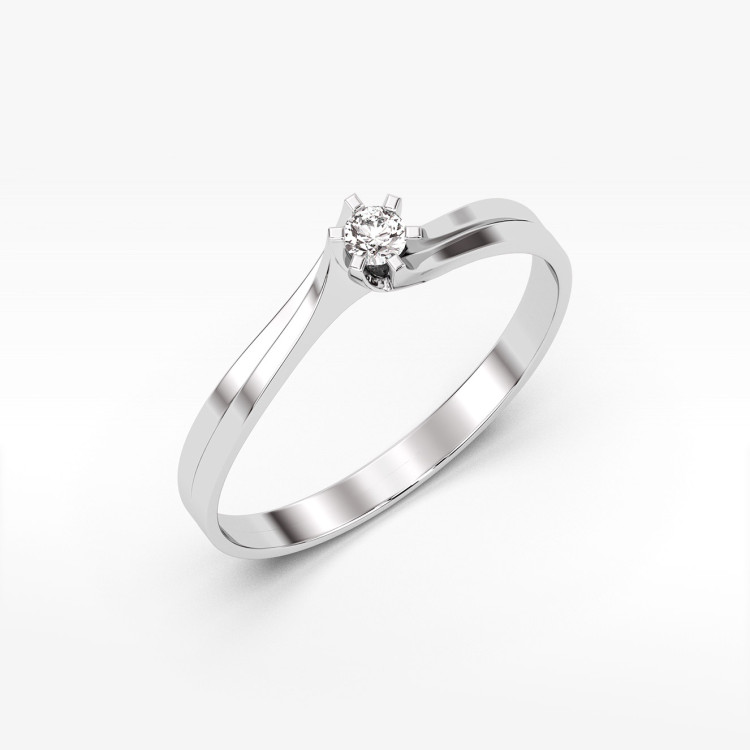 Pierścionek z białego złota z diamentem - próba 585 0,10CT PV-039B