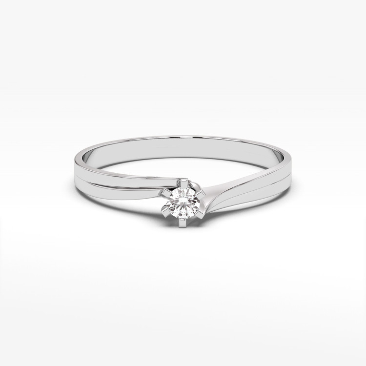 Pierścionek z białego złota z diamentem - próba 585 0,10CT PV-039B