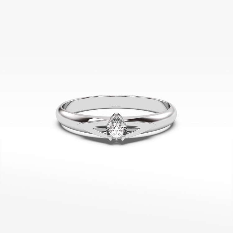 Pierścionek z białego złota z diamentem - próba 585 0,04CT PV-043B