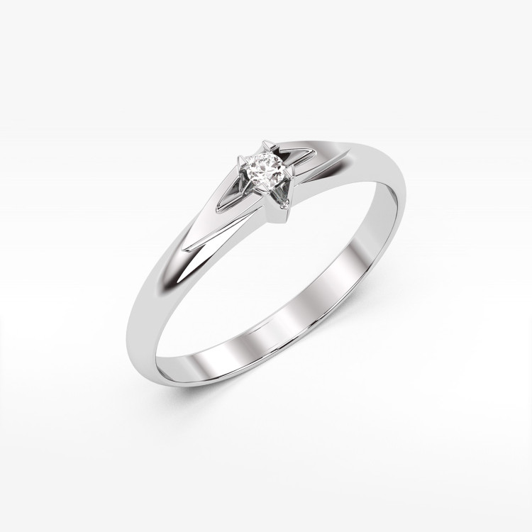 Pierścionek z białego złota z diamentem - próba 585 0,04CT PV-043B
