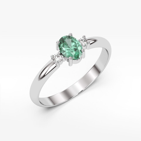 Pierścionek z białego złota ze szmaragdem - próba 585 0,48CT PV-063BSZ