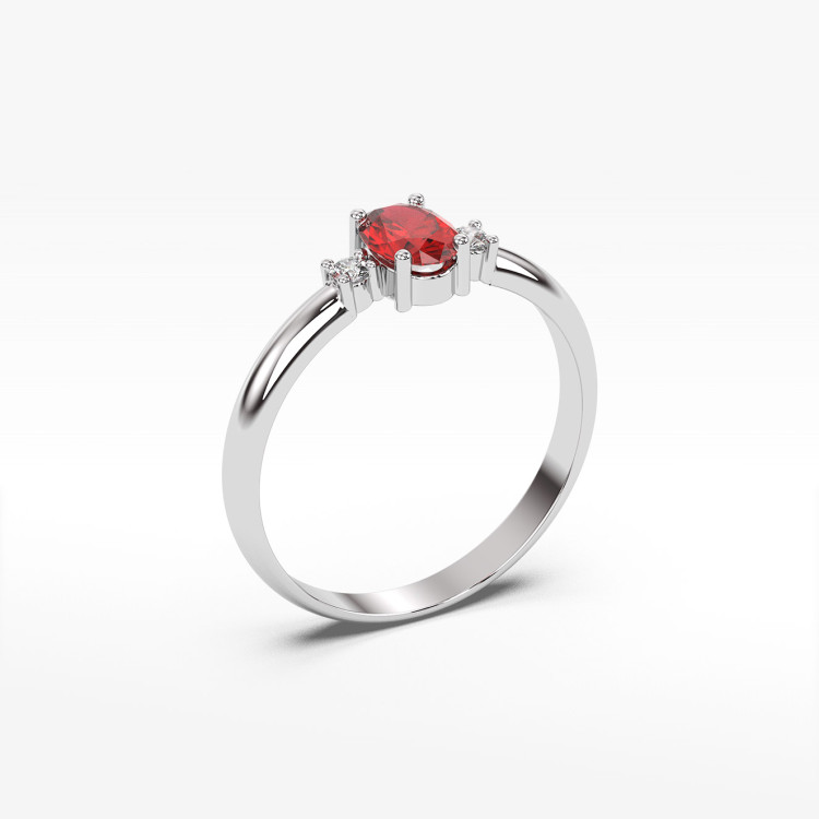 Pierścionek z białego złota z rubinem - próba 585 0,68CT PV-063BR