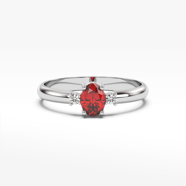 Pierścionek z białego złota z rubinem - próba 585 0,68CT PV-063BR