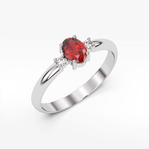 Pierścionek z białego złota z rubinem - próba 585 0,68CT PV-063BR