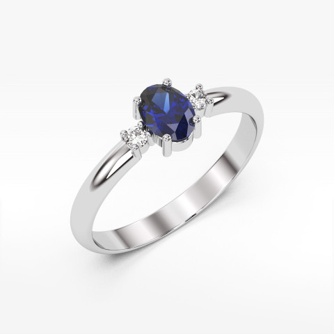 Pierścionek z białego złota z szafirem - próba 585 0,78CT PV-063BS