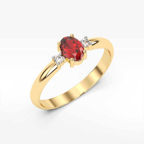 Pierścionek z żółtego złota z rubinem - próba 585 0,68CT PV-063AR