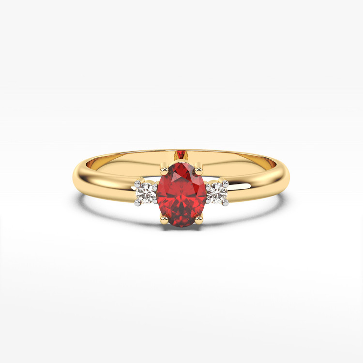 Pierścionek z żółtego złota z rubinem - próba 585 0,68CT PV-063AR