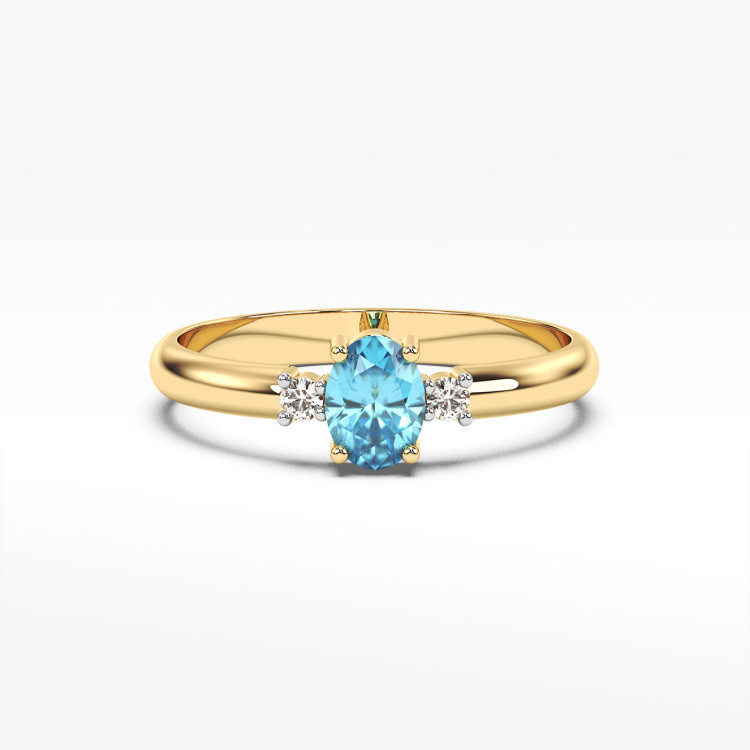 Pierścionek z żółtego złota z topazem Swiss - próba 585 0,58CT PV-063AT