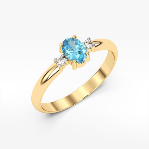 Pierścionek z żółtego złota z topazem Swiss - próba 585 0,58CT PV-063AT