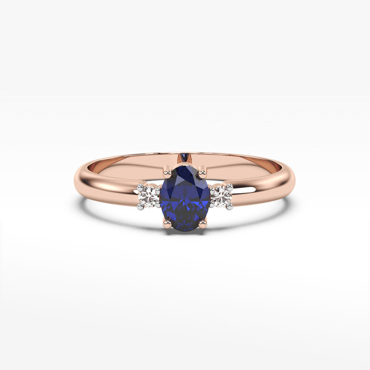 Pierścionek z różowego złota z szafirem - próba 585 0,78CT PV-063CS