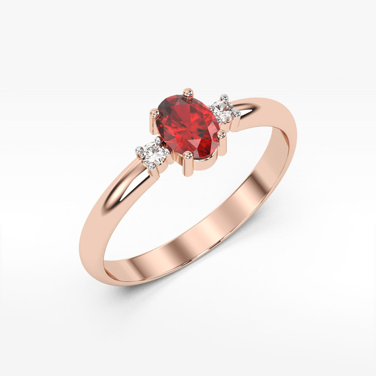 Pierścionek z różowego złota z rubinem - próba 585 0,68CT PV-063CR