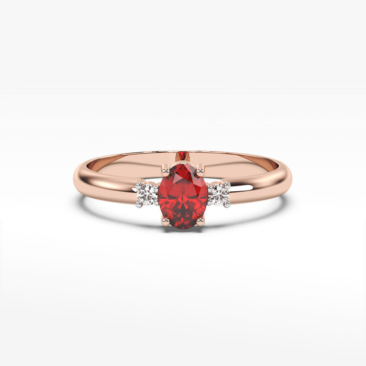 Pierścionek z różowego złota z rubinem - próba 585 0,68CT PV-063CR