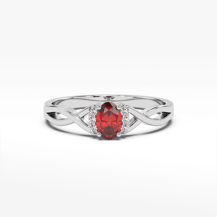 Pierścionek z białego złota z rubinem - próba 585 0,652CT PV-073BR