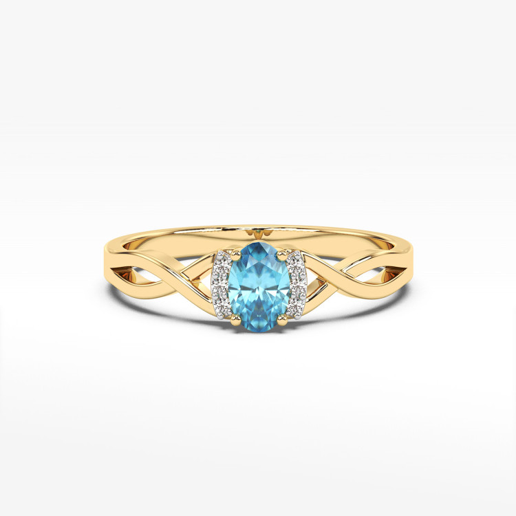 Pierścionek z żółtego złota z topazem Swiss - próba 585 0,552CT PV-073AT