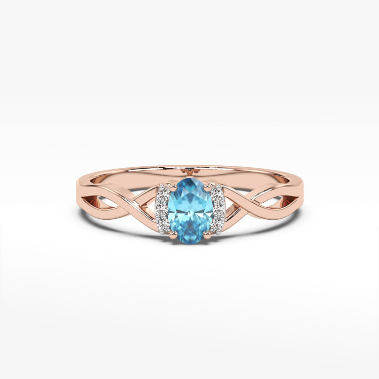 Pierścionek z różowego złota z topazem Swiss - próba 585 0,552CT PV-073CT
