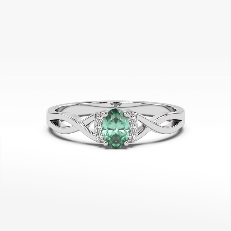 Pierścionek z białego złota ze szmaragdem - próba 585 0,452CT PV-073BSZ