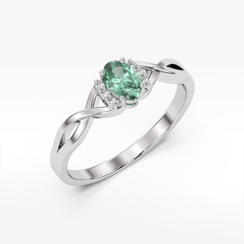 Pierścionek z białego złota ze szmaragdem - próba 585 0,452CT PV-073BSZ