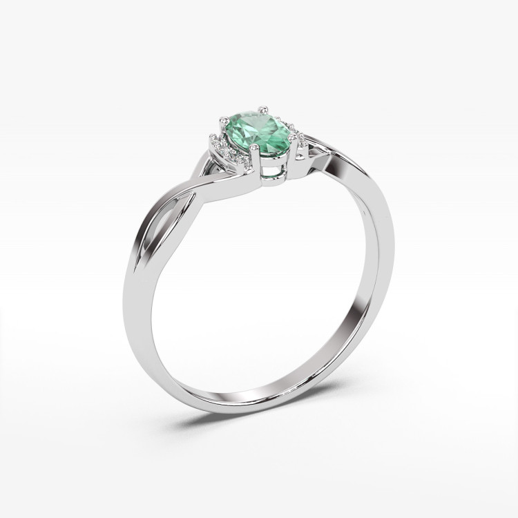 Pierścionek z białego złota ze szmaragdem - próba 585 0,452CT PV-073BSZ