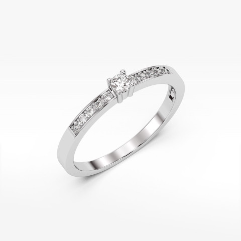 Pierścionek z białego złota z diamentami  - próba 585 0,13CT PV-075B