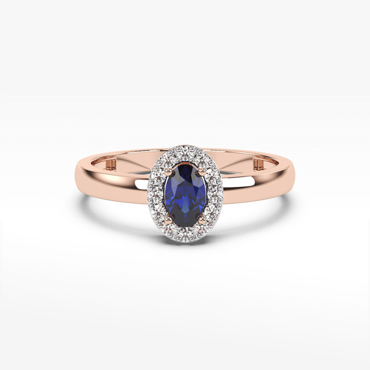 Pierścionek z różowego złota z szafirem - próba 585 0,78CT PV-109CS