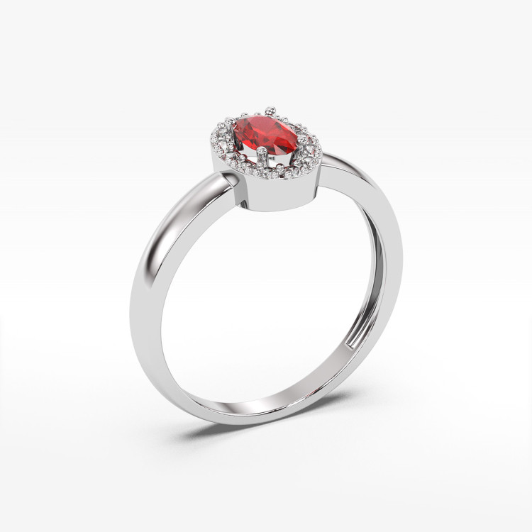 Pierścionek z białego złota z rubinem - próba 585 0,68CT PV-109BR